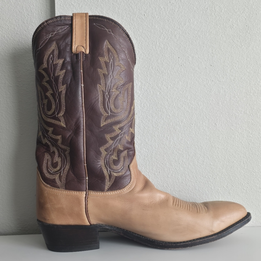 DAN POST Soft Leather Cowboy Boots Tan Men's 13 - Picture 9 of 13